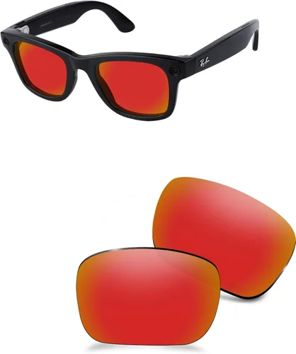 Vista 25 de ANSI Z87.1 Replacement Lens for Ray-Ban Meta Wayfarer Gen1&2&3 Al Glasses Negro ónice