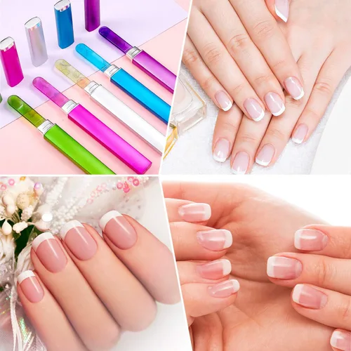 Vista 5 de Mudder Paquete de 5 limas de uñas de cristal con estuche para mujer, lima de uñas de cristal de doble cara para uñas naturales, cuidado de manicura