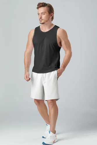 Vista 5 de Liberty Imports Paquete de 3 pantalones cortos deportivos para hombre, pantalones cortos deportivos casuales con bolsillos con cremallera, ropa