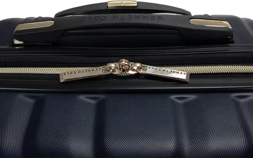 Vista 8 de Kenneth Cole REACTION Madison Square - Equipaje rígido expandible con estilo de Chevron para mujer, Azul marinoflor y brillo, 20-Inch Carry On