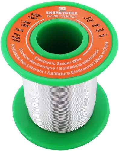 Vista 7 de Alambre de soldadura fino Núcleo de colofonia de calibre fino Electrónica Soldadura sin plomo 0.02 7.05oz Soldadura eléctrica de plata 0.024 in 7.05