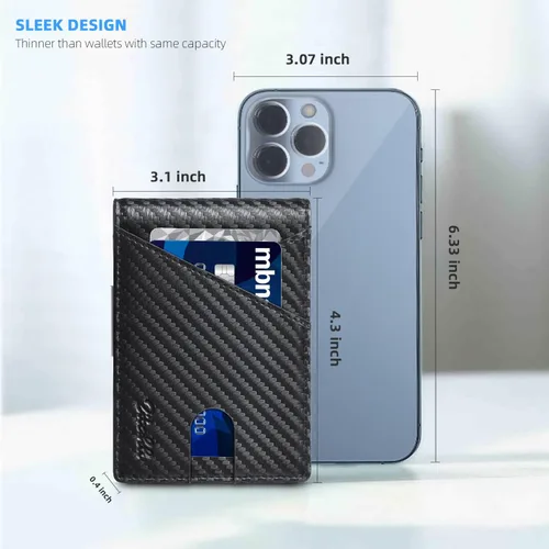Vista 77 de Zitahli - Billeteras delgadas RFID para hombres, billetera de cuero flexible con clip de dinero, cartera minimalista con bolsillo frontal