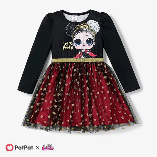 Vista 6 de L.O.L. Surprise! Vestidos de malla tutú para niñas con mariposa y purpurina para fiesta, vestido de tul de manga larga, regalo de cumpleaños