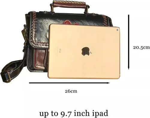 Vista 5 de TSAWES Bolso bandolera vintage clásico Cambridge para trabajo bolso cruzado de trabajo bolso de mano para iPad de 97 pulgadas