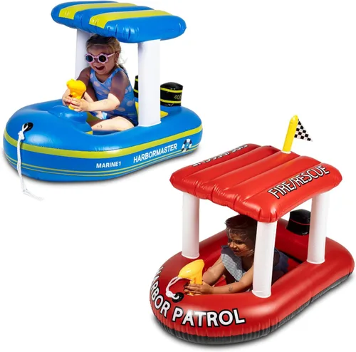 Vista 9 de Zone Tech - Flotadores inflables para piscina para niños, para niños pequeños, patrulla principal del puerto, flotador inflable para piscina