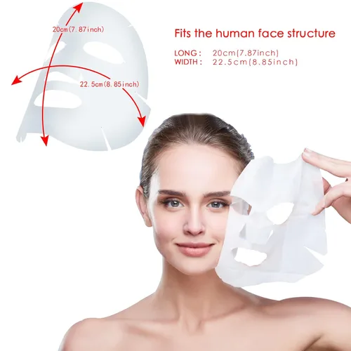 Vista 5 de 100 piezas de papel de máscara facial de algodón para bricolaje spa cara cuidado de la piel, hoja precortada