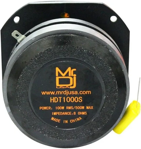 Vista 6 de 2 Mr. Dj HDT1000S - Tweeter de alta compresión de bala de titanio de 4 pulgadas y 500 W (cromado)