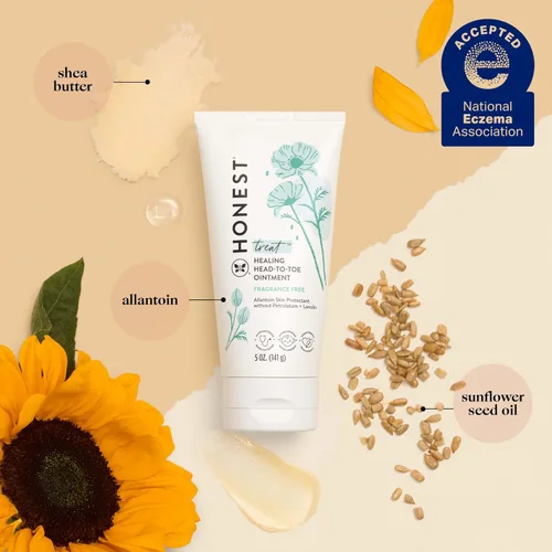 Vista 5 de The Honest Company Paquete de artículos esenciales de género neutro para recién nacidos, derivados naturalmente, hipoalergénicos, sin fragancia