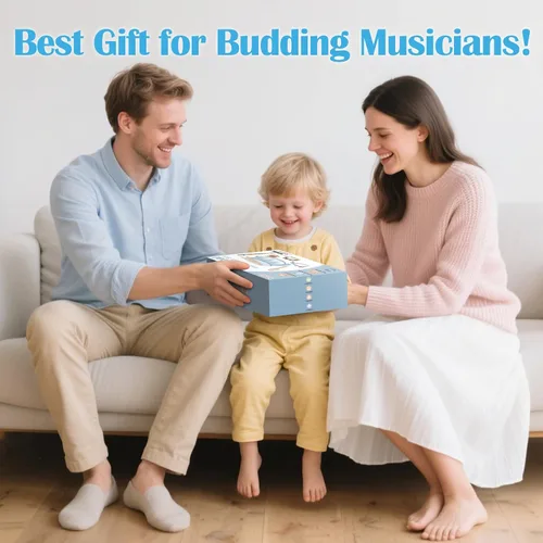 Vista 6 de Juego de batería para niños - Juguetes para niños de 2 y 3 años, regalos de cumpleaños para niños - Instrumentos musicales Montessori de madera