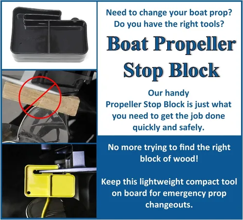 Vista 4 de JSP Manufacturing Marine Boat Prop Stop Propeller Stop Block - Varios colores - Negro, Azul o Amarillo