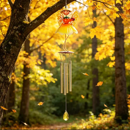 Vista 2 de Taman Campanilla de viento para exteriores – Campanillas de viento de hadas de flores para tubos de aluminio exteriores, regalo conmemorativo