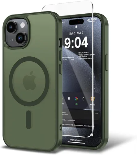 Vista 137 de Funda para iPhone 11 con protector de pantalla, compatible con MagSafe, ultra delgada, translúcida, mate, a prueba de golpes, color negro