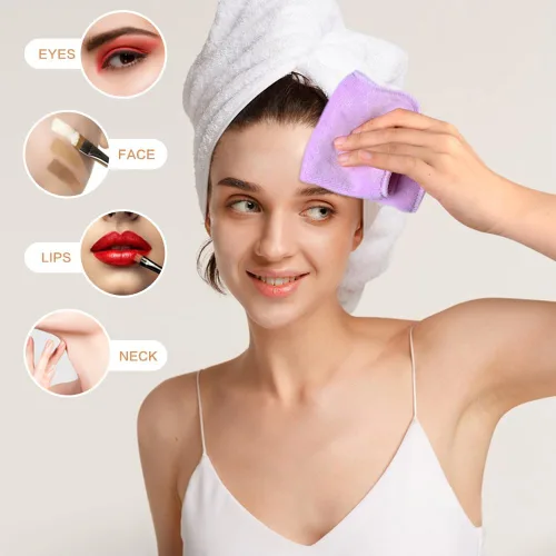 Vista 6 de KinHwa Paños de limpieza facial de microfibra ultra suaves y absorbentes, toallitas para eliminar el maquillaje de ojos, toallitas para pieles