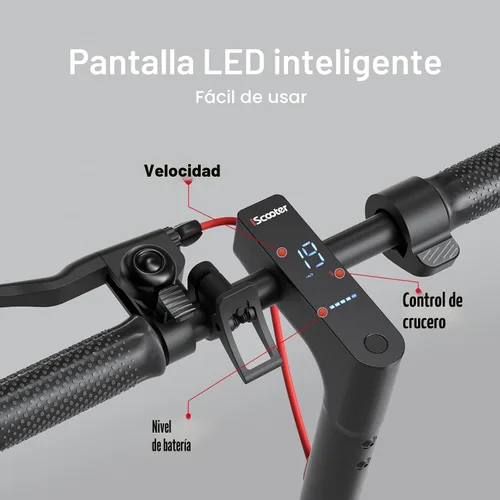 Vista 8 de iScooter Electric Scooter Adults & Big Kids, Cruise Control, Dual Braking System, Smart App, Foldable Electric Scooter for Commuting & Campus Use