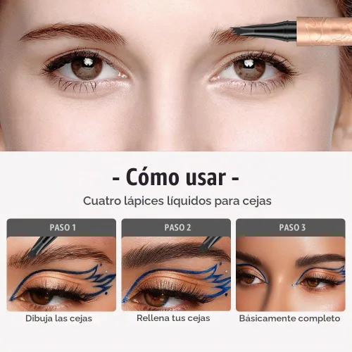 Vista 6 de Lápiz de cejas Microblading, 2026 nuevo bolígrafo de cejas 3D impermeable de 4 puntas Microblading, relleno de huecos naturales, maquillaje de cejas