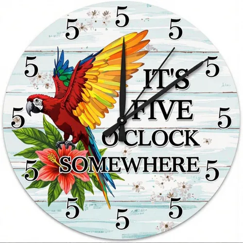 Vista 18 de Farmhouse Silent Wooden Wall Clock Non-Ticking Battery Operated 10" Retro Rustic Arabic Numerals Colorful Decorative Small Wall Clocks for Living