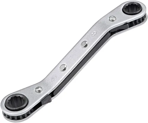Vista 13 de uxcell Llave de trinquete reversible, extremo de caja doble de desplazamiento de 0.236 in x 0.276 in, Cr-V