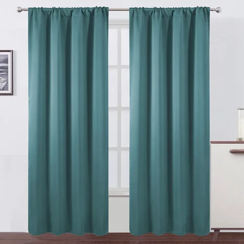 Vista 29 de LEMOMO Cortinas opacas de 42 x 54 pulgadas, juego de 2 paneles de cortinas con aislamiento térmico para oscurecer la habitación