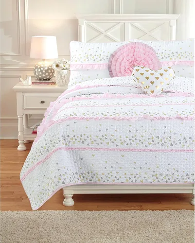 Vista 13 de Cozy Line Home Fashions - Juego de ropa de cama reversible de lunares y rayas en negro, blanco y rosa, con estrellas, de 100% algodón, colcha