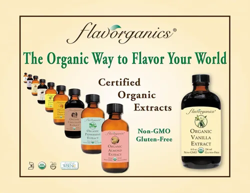 Vista 3 de Flavorganics Extracto de almendra orgánica, botella de vidrio de 2 onzas
