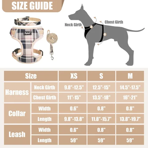 Vista 2 de PUPTECK Juego de arnés y correa para perro pequeño, arnés ajustable sin tirones para cachorro, chaleco de malla suave reflectante para mascotas