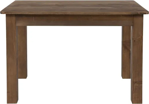 Vista 7 de Flash Furniture HERCULES Mesa de comedor rectangular de 46" x 30" de pino macizo rústico antiguo de granja