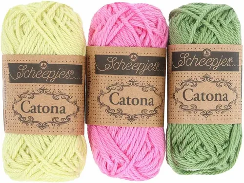 Vista 2 de Scheepjes Catona Color Pack, 109 Mini madejas (0.35 oz cada una) Surtido de algodón mercerizado