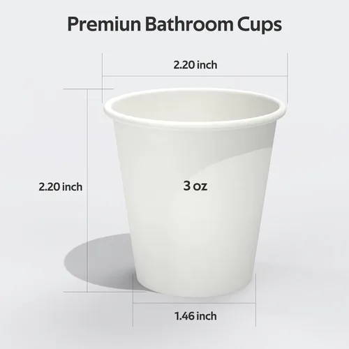 Vista 2 de Dealusy 200 tazas de café desechables de 3 onzas, tazas de enjuague bucal para baño, sin fugas, aptas para alimentos, mini taza de papel pequeña