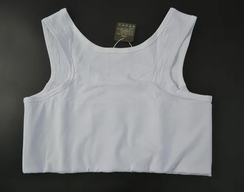 Vista 6 de BaronHong Tomboy Trans Lesbianas Pull On Cierre Pecho Carpeta Corta Tank Top Banda Elástica