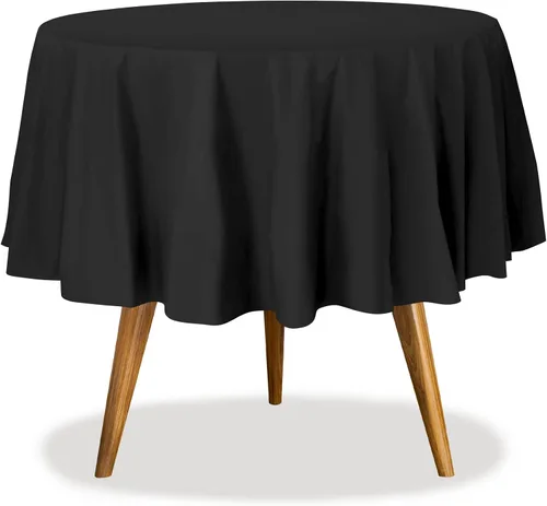 Vista 36 de Party Dimensions Mantel de plástico negro, paquete de 12 manteles rectangulares desechables de 54 x 108 pulgadas para mesas de 6 a 8 pies