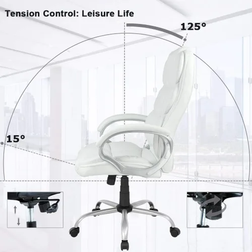 Vista 4 de Silla de oficina ergonómica, silla de escritorio barata, silla de computadora con brazos, moderna silla giratoria ejecutiva para dolor de espalda