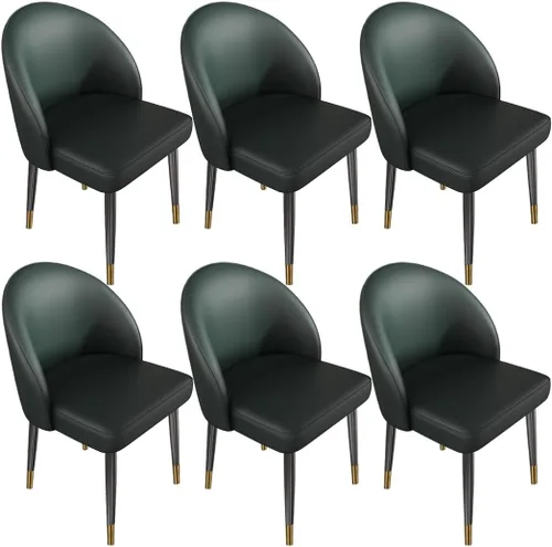 Vista 36 de YVYKFZD Juego de sillas de comedor, silla de comedor de cuero con respaldo curvo, sillas de cocina sin brazos, silla auxiliar tapizada cómoda