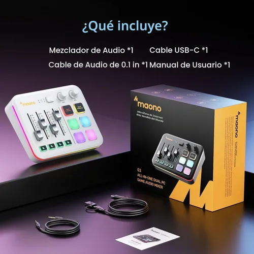 Vista 9 de MAONO Mezclador de audio para juegos G3 con mapa cualquier fuente de audio