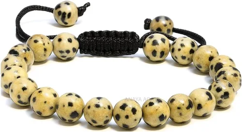Vista 92 de Adjustable Crystal Bracelet – Gemstone Bead Bracelet with Adjustable Macrame String – Chic Gemstone Bracelet for Men and Women – 8mm Round Healing