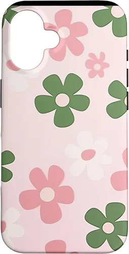 Vista 28 de Funda con diseño floral de margaritas verde salvia y rosa para iPhone 11