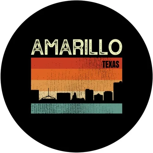 Vista 3 de Amarillo Texas Town Skyline PopSockets Swappable PopGrip