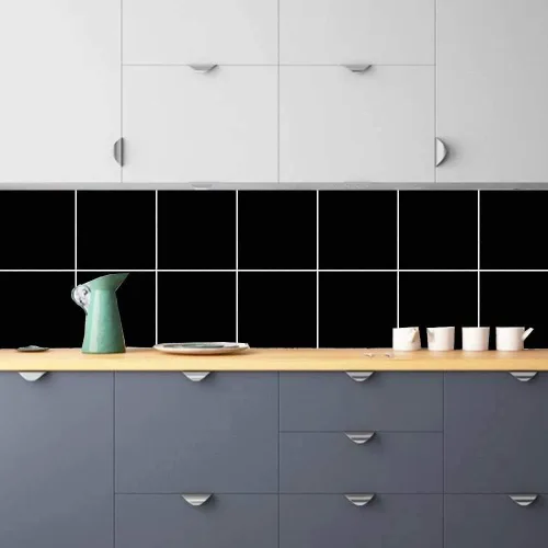 Vista 5 de Adhesivo adhesivo de pared para loseta en muro de cocina, 6 x 6 pulgadas, removible para pegar en la cocina (25 unidades, negro)