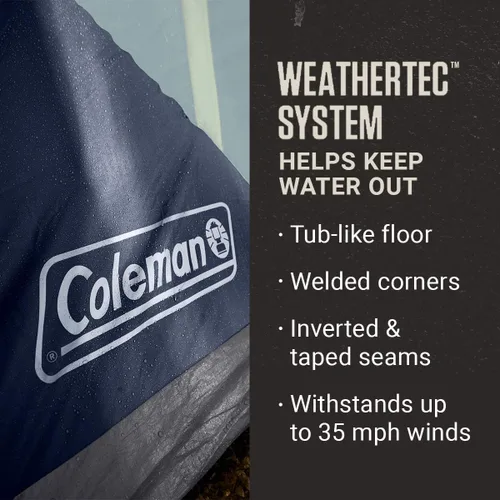 Vista 4 de Coleman Skydome XL - Tienda familiar grande con configuración de 5 minutos, tienda de campaña resistente a la intemperie con lluvia y bolsa