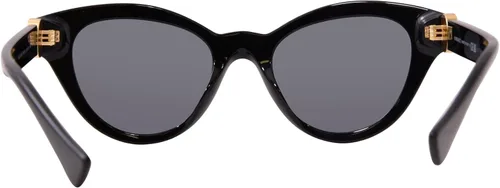 Vista 4 de Versace Gafas de sol para mujer, montura negra, lentes gris oscuro, 2.047 in