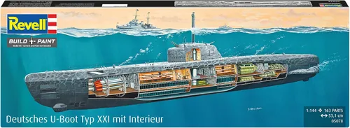 Vista 2 de Revell Germany, juego de modelo de submarino 05078 1/144 tipo XXI con interior RVL05078
