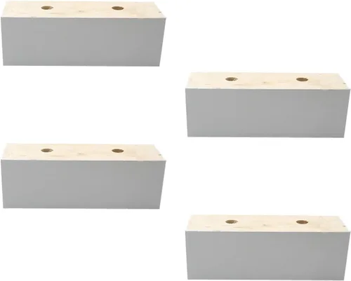 Vista 10 de Patas rectangulares elevadas de 2.0 in, bloque de madera maciza, patas de sofá, patas de muebles, patas de mesa de café, patas de cama, patas