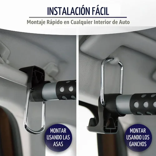 Vista 3 de Zone Tech – barral para ropa para auto - barral para ropa expansible calidad premium