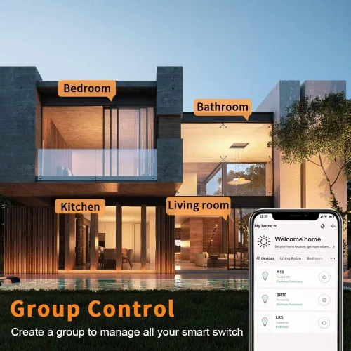 Vista 5 de Interruptor inteligente, interruptor de luz inteligente WiFi compatible con Amazon Alexa y Google Home, necesita cable neutro, con control remoto