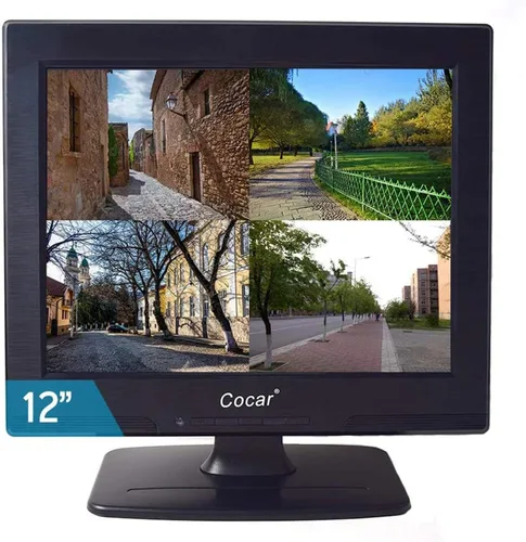 Vista 10 de Monitor CCTV de 8 pulgadas, pantalla de seguridad TFT LCD con VGA, HDMI, AV, BNC, puertos de entrada y salida de audio USB, altavoz integrado