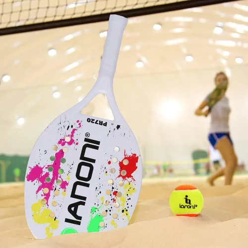 Vista 6 de IANONI Raqueta de tenis para playa con agarradera de fibra de carbono, con espuma de memoria.