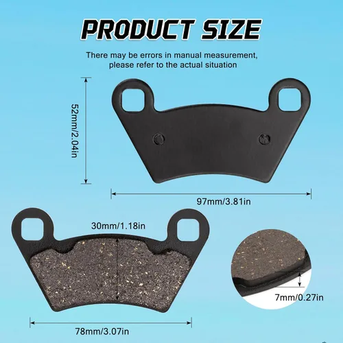 Vista 5 de 2 pares de pastillas de freno traseras o delanteras para Polaris Ranger 500 570 700 800 900 RZR 800 900 XP Ranger 700 accesorios 800 XP Crew Diesel