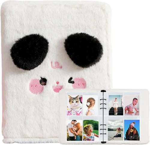 Vista 9 de Carpeta A5 de dibujos animados de felpa para tarjetas fotográficas con 20 fundas interiores de 3 pulgadas para álbumes de fotos en hojas sueltas