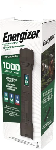 Vista 10 de Energizer Linterna LED recargable X1000 con indicador de encendido, linterna súper brillante, resistente al agua IPX4, luz resistente