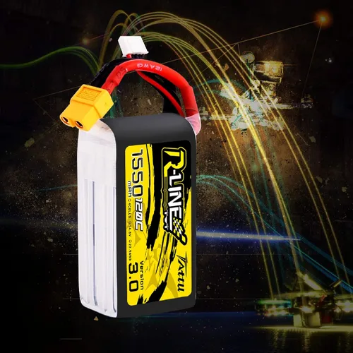 Vista 6 de TATTU R-Line 14.8V 1550mAh 4S 120C Batería Lipo con enchufe XT60 para FPV Racing Drones