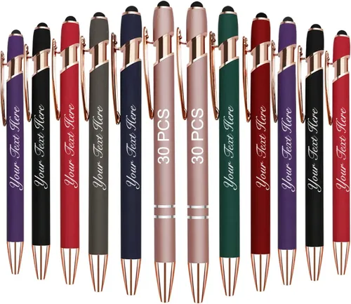 Vista 22 de 10 bolígrafos personalizados con nombre y texto para mujeres y hombres, bolígrafos personalizados con grabado gratis, regalos para negocios